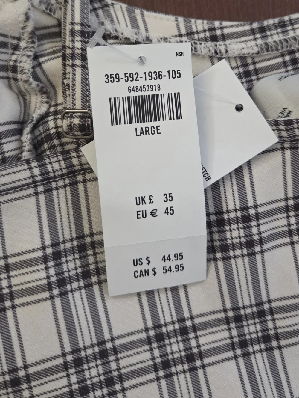 Hollister White and Black Plaid Mini Spaghetti Strap Dress - Picture 9 of 10